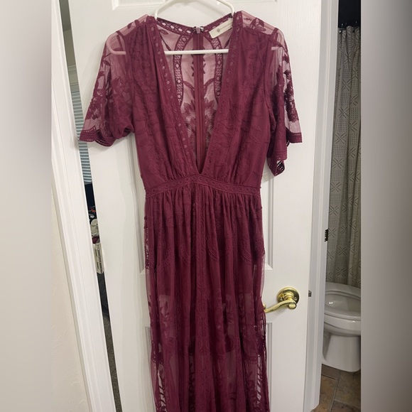 Small | purple | Boho | Flowy Maxi | 2 Slits - Picture 1 of 2